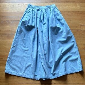 vintage modest prairie chambray full skirt with pockets